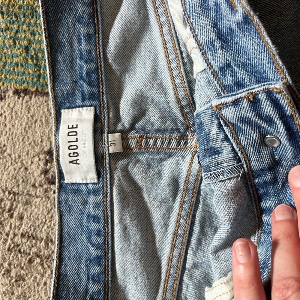 Agolde Blue Relaxed Jeans with Classic Stitching